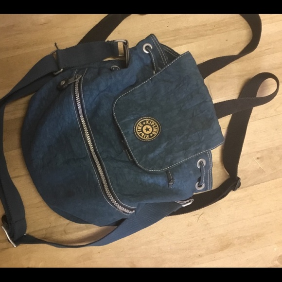 Kipling Handbags - Kipling teal canvas duffel bag backpack